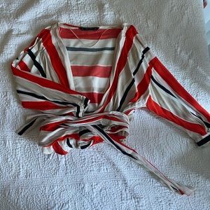 Tie up cropped shirt Zara